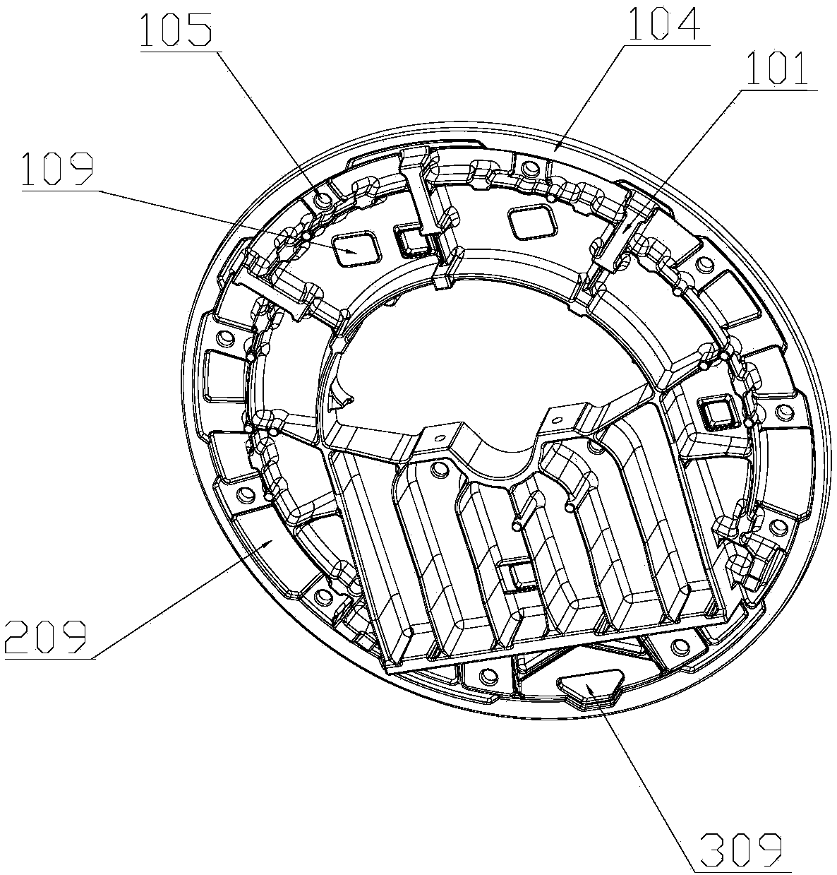 Sand mold casting mold for cylinder wallboard bracket of cotton carding machine and process method thereof