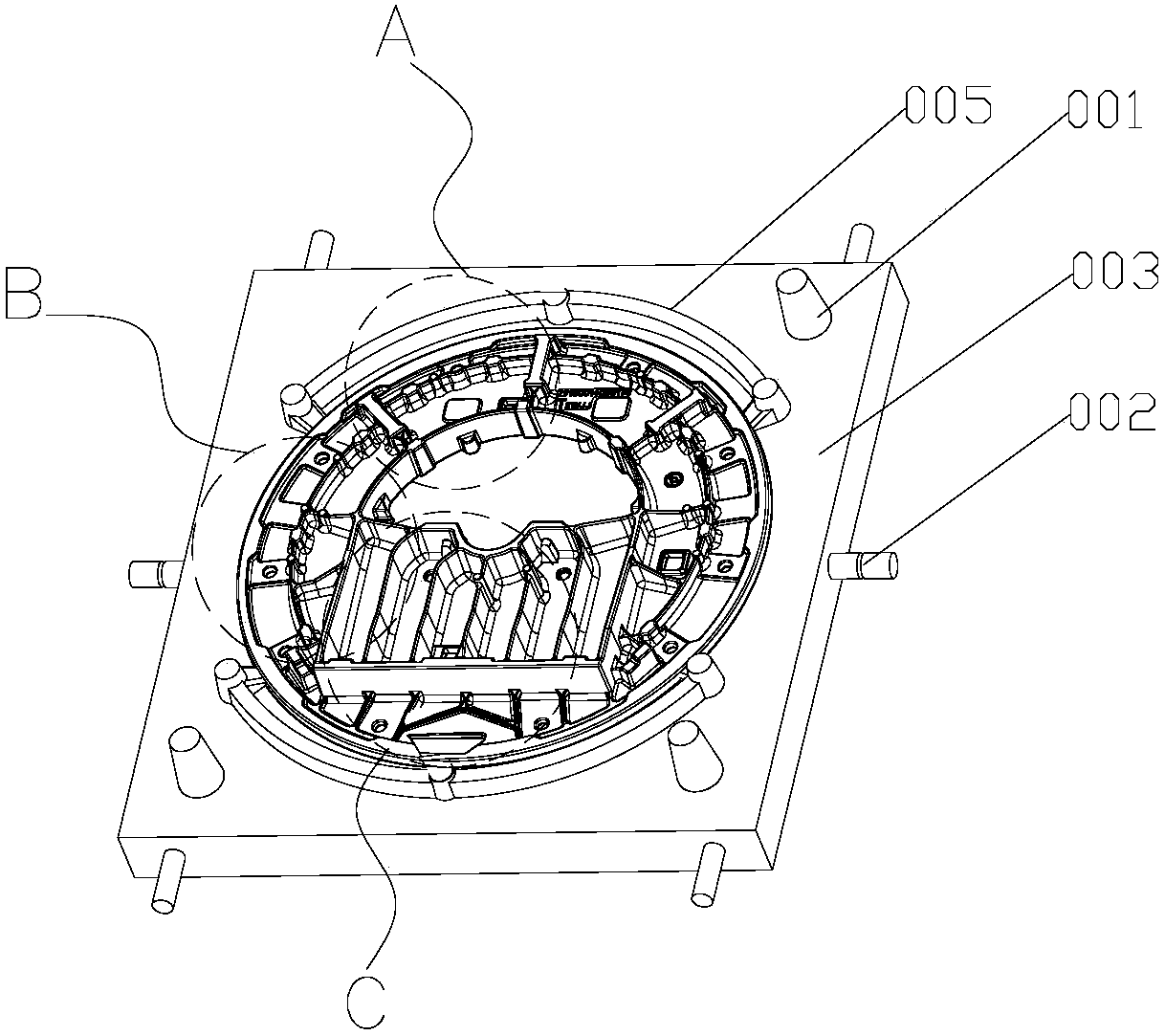 Sand mold casting mold for cylinder wallboard bracket of cotton carding machine and process method thereof