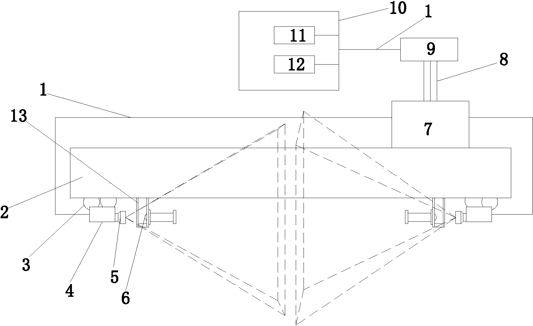 Underwater monitoring method and device of hydraulic gripping beam