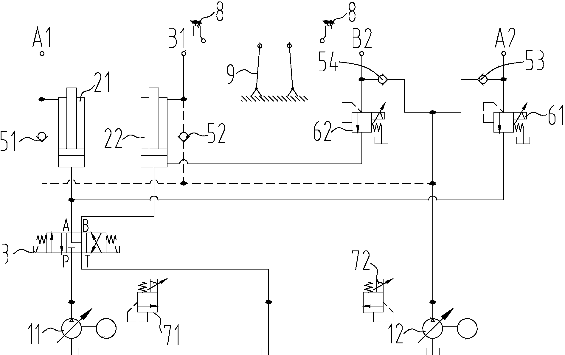 Hydraulic cylinder loading detecting device