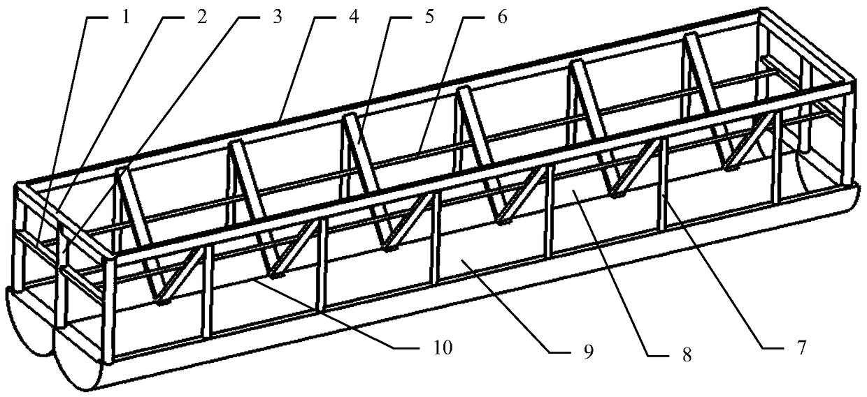 Livestock husbandry two-way feeding trough device