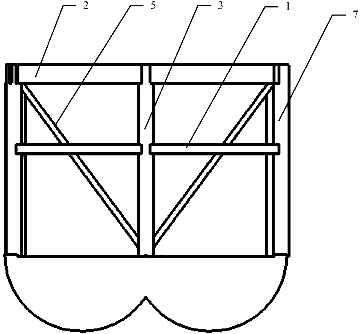 Livestock husbandry two-way feeding trough device