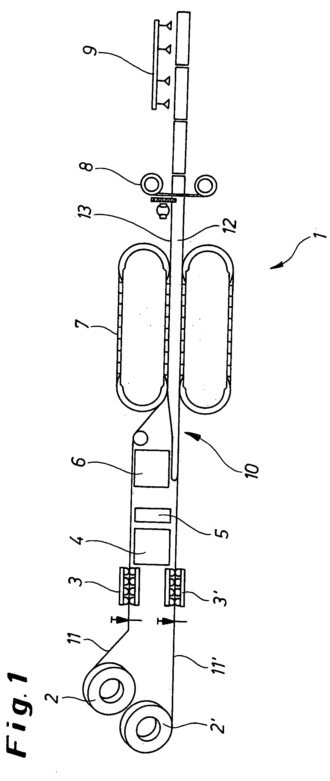 Apparatus and process for the production of sandwich composite elements