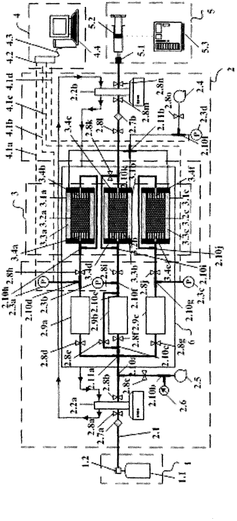 Method and device for measuring adsorption capacities of materials