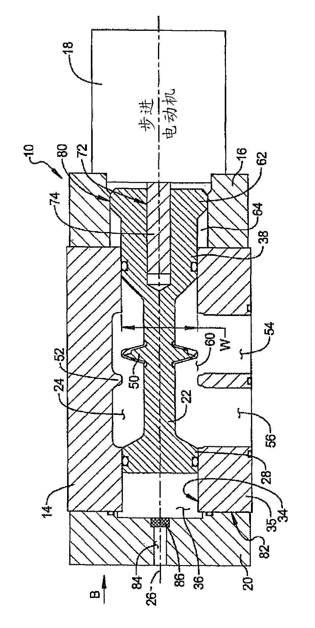 Stepper motor operated balanced flow control valve