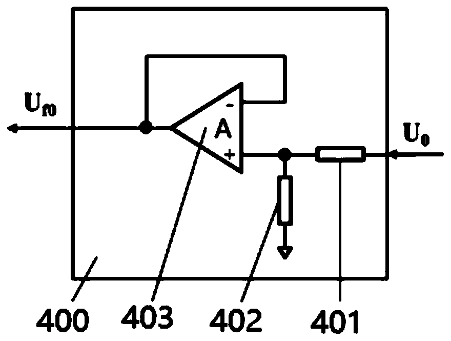 Voltage amplifier device for spatial low-energy plasma detector