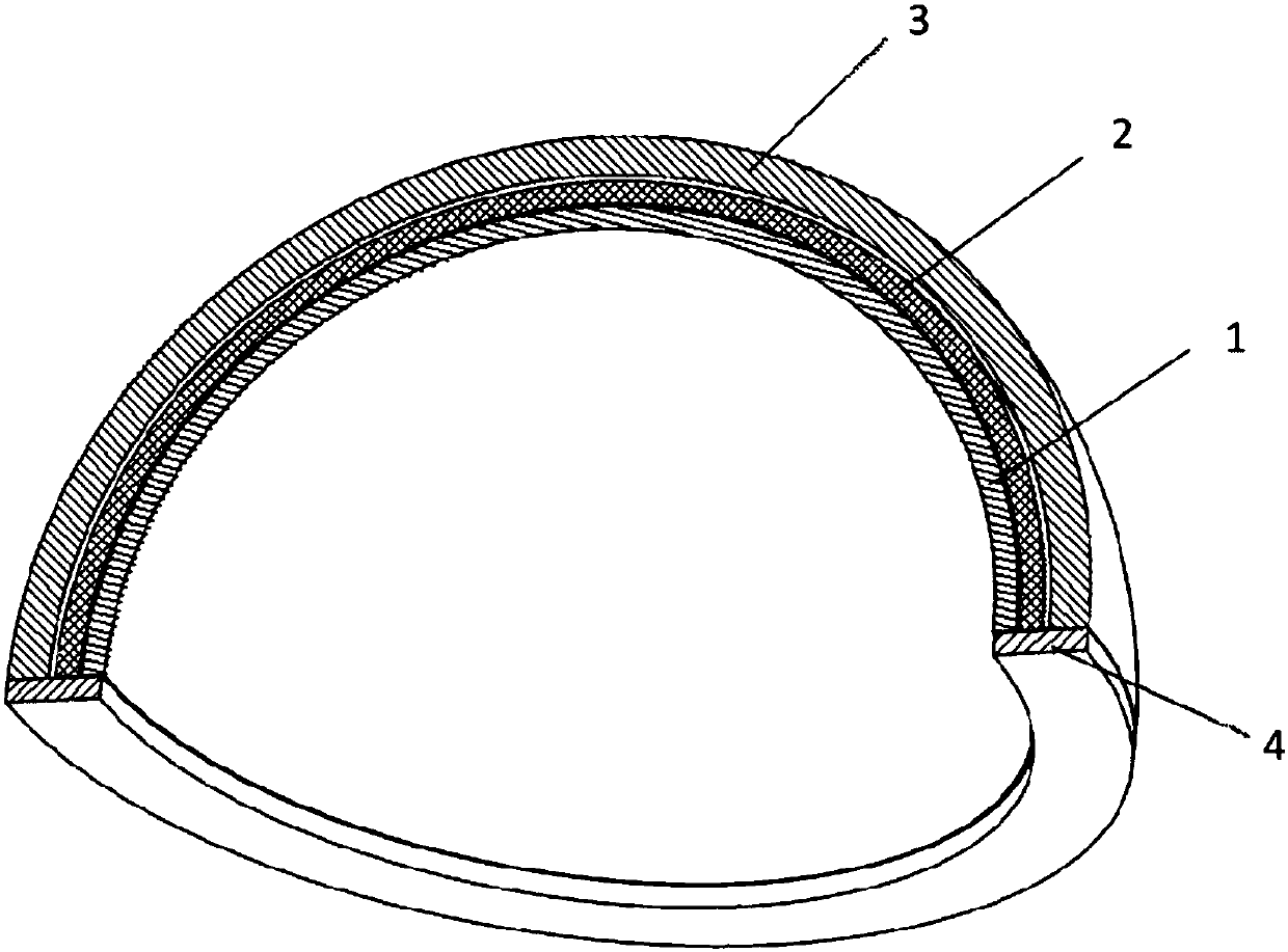 A semi-closed cavity grid skin structure composite material forming mold and method