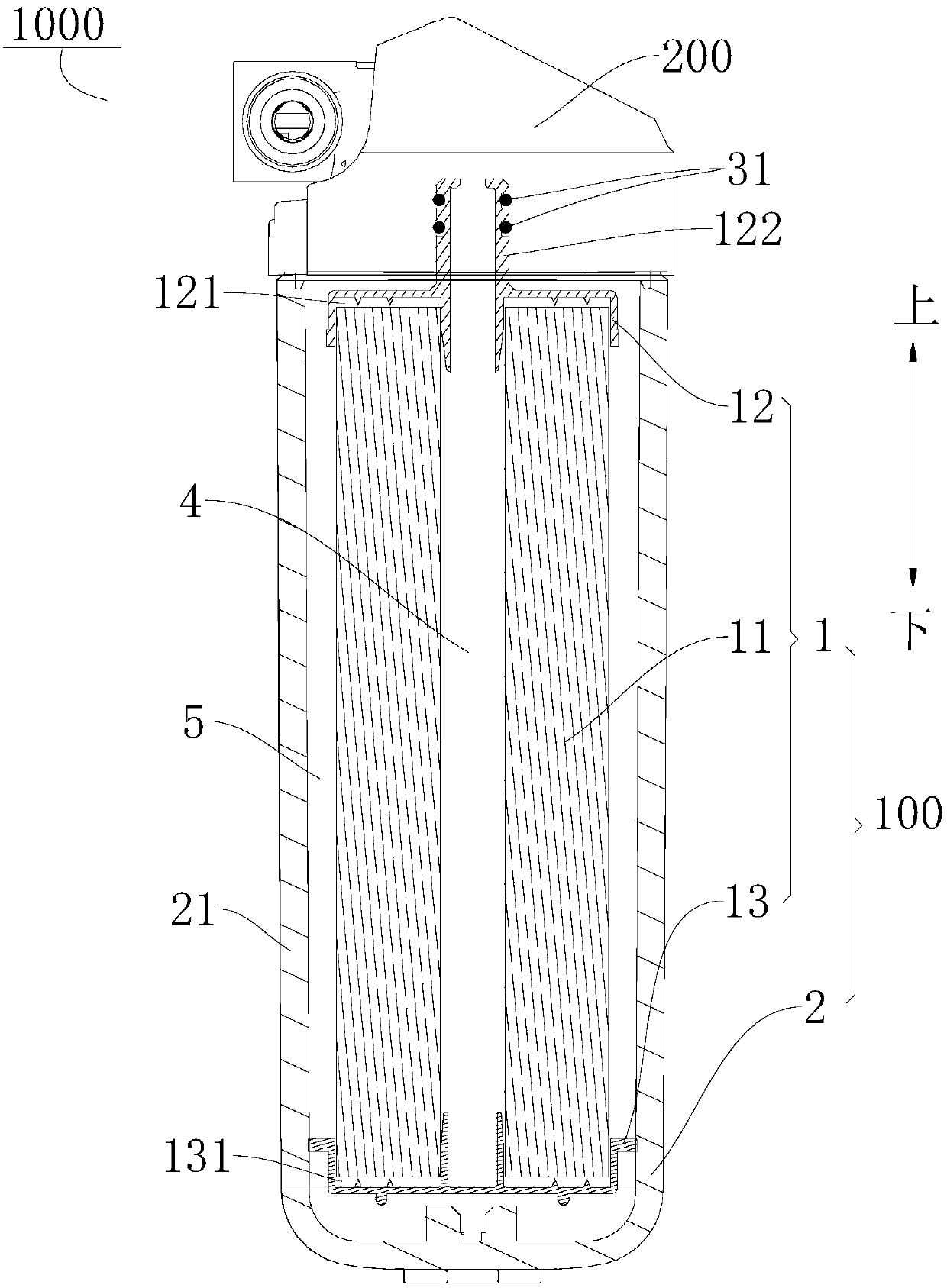 Composite filter element and water purification equipment with composite filter element