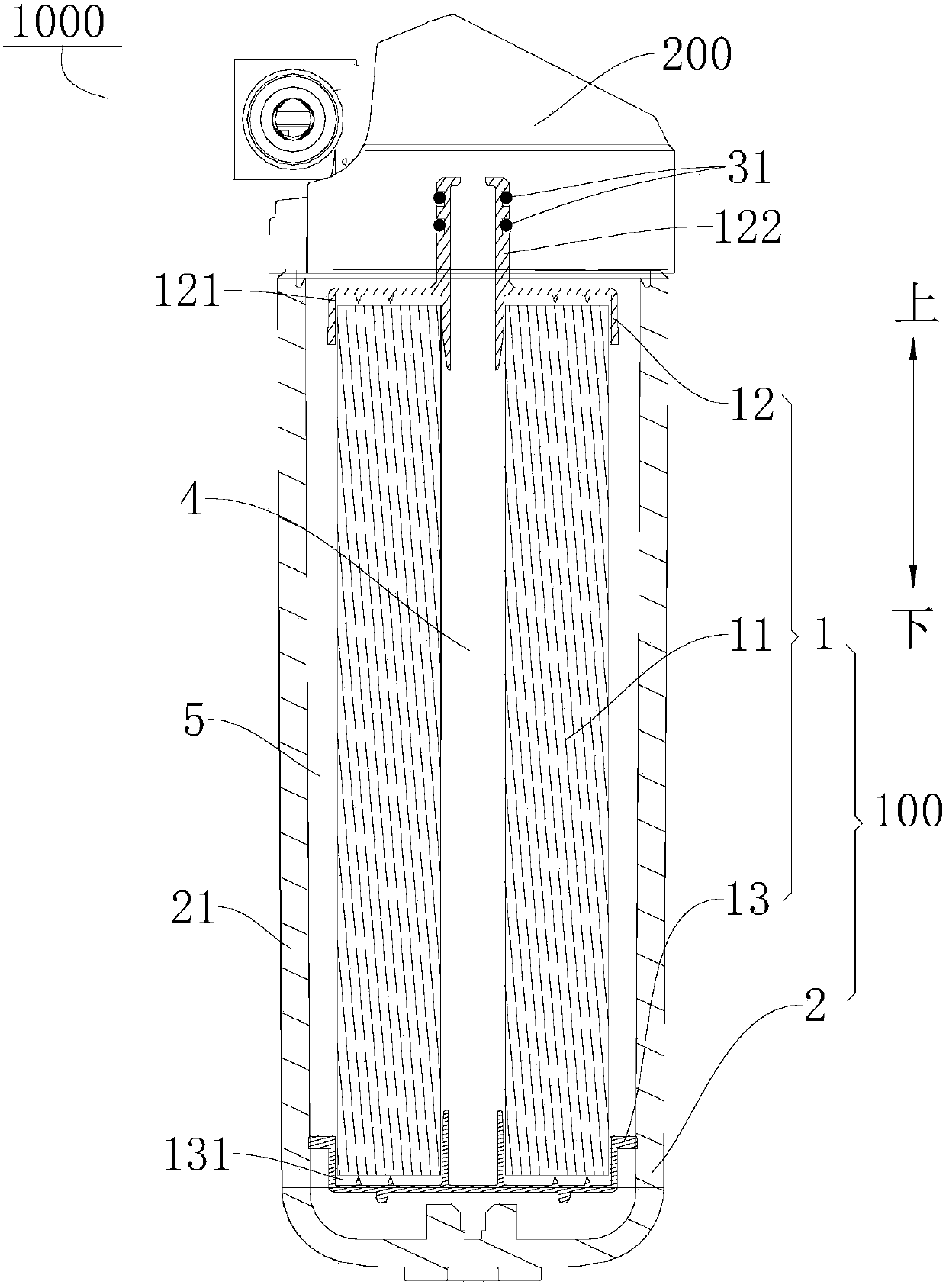 Composite filter element and water purification equipment with composite filter element