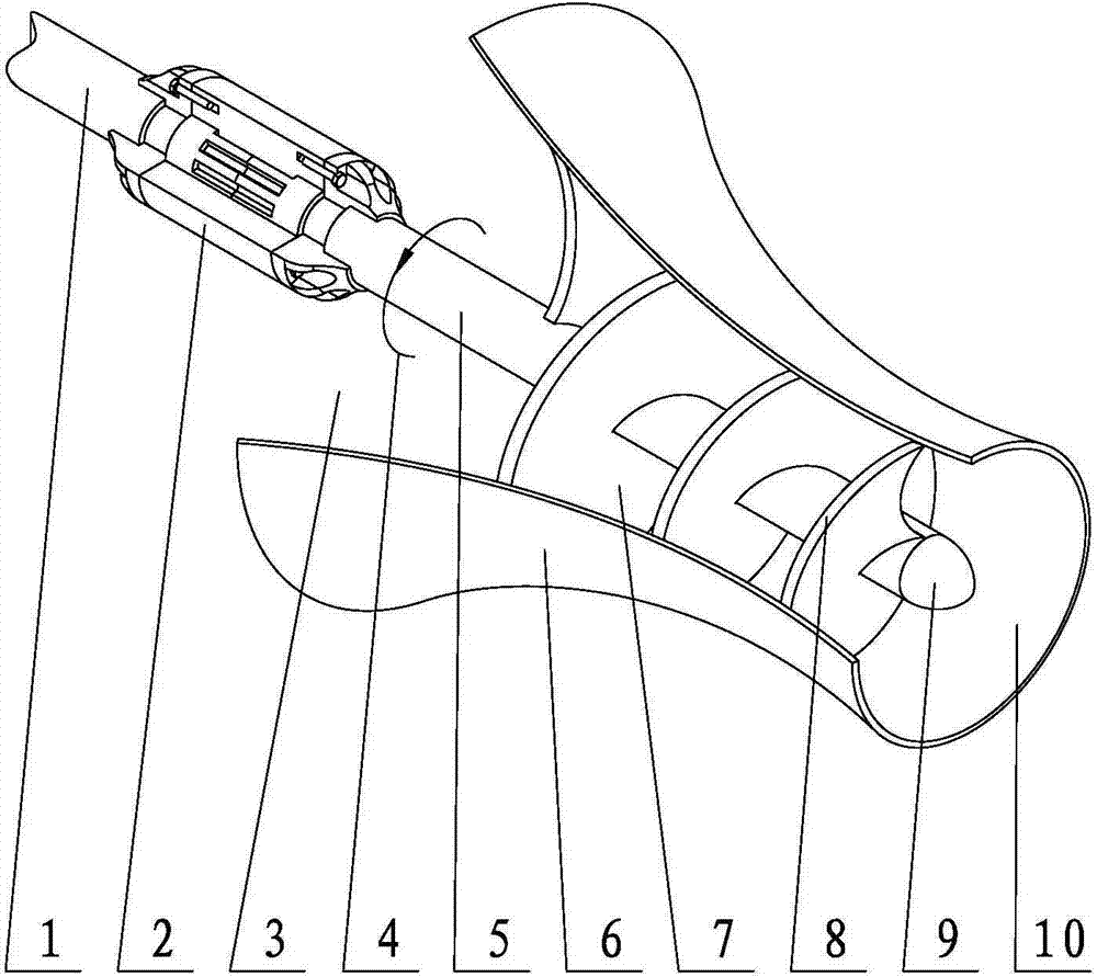 Curved culvert type marine propeller