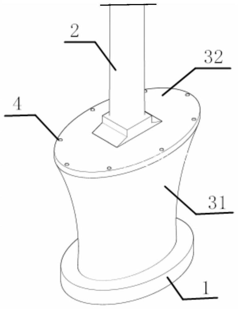 Double-amplitude four-cable-plane multi-tower cable-stayed bridge with annular row support stump flowerpot-shaped bracket