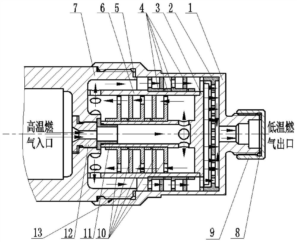 A kind of gunpowder gas cooling device