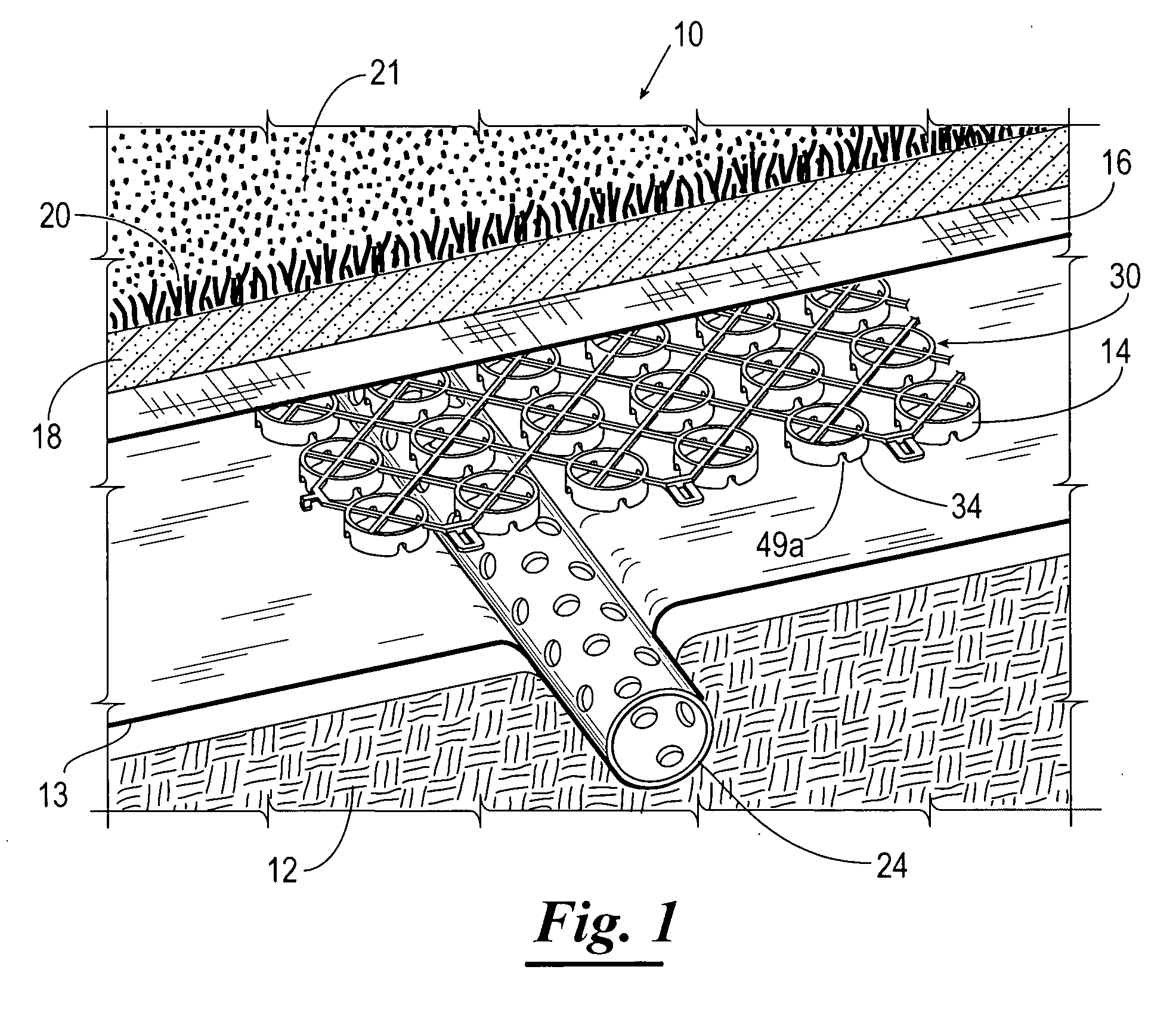 Subsurface drainage system and drain structure therefor