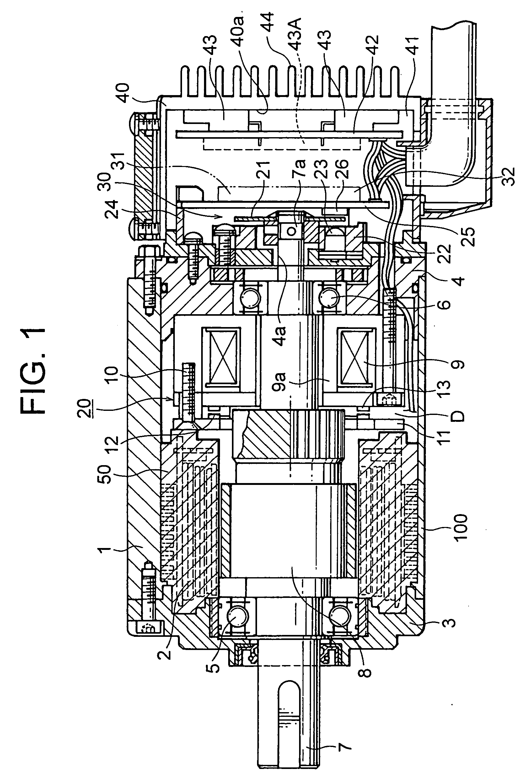 Motor with a brake