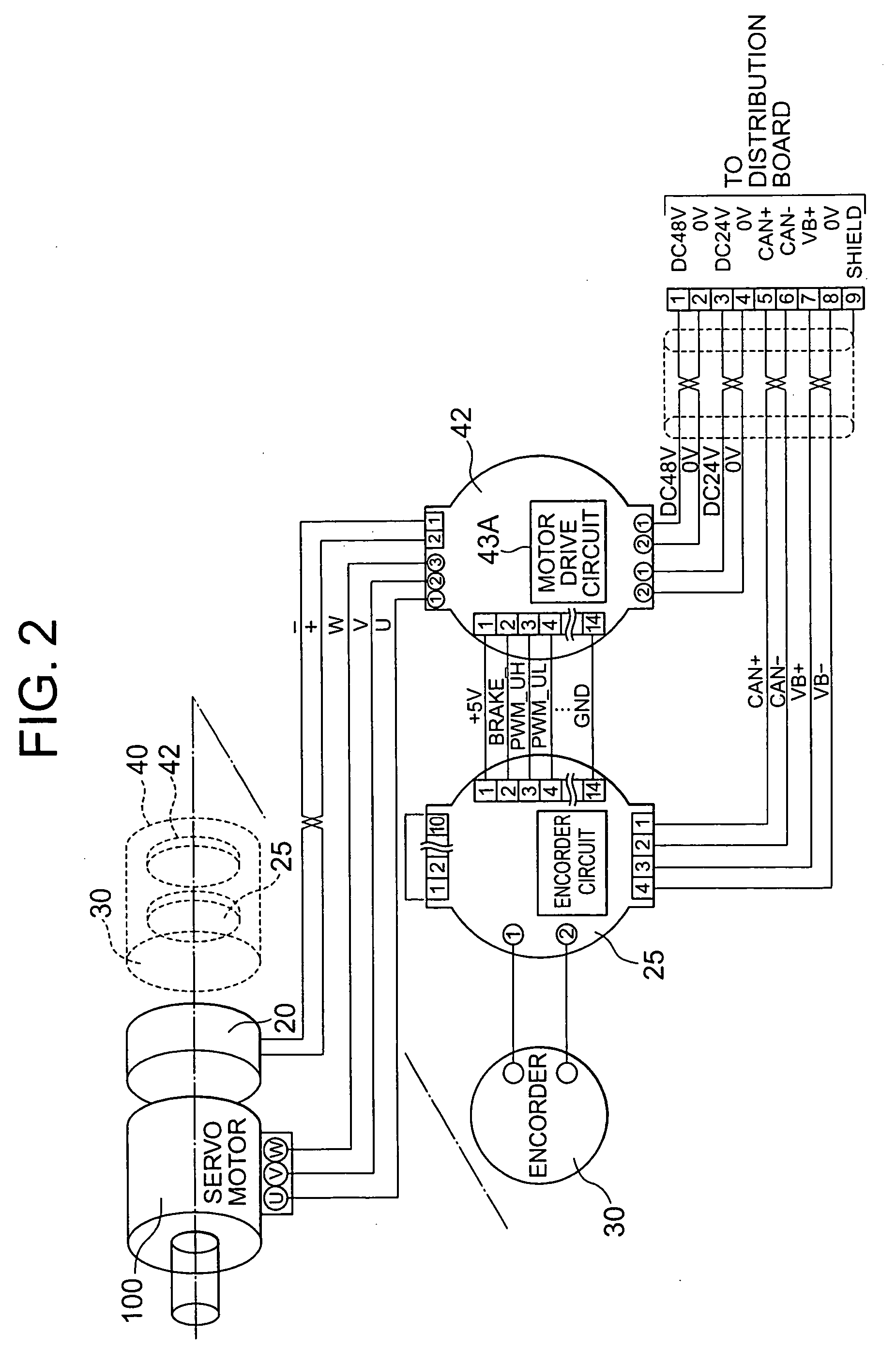 Motor with a brake