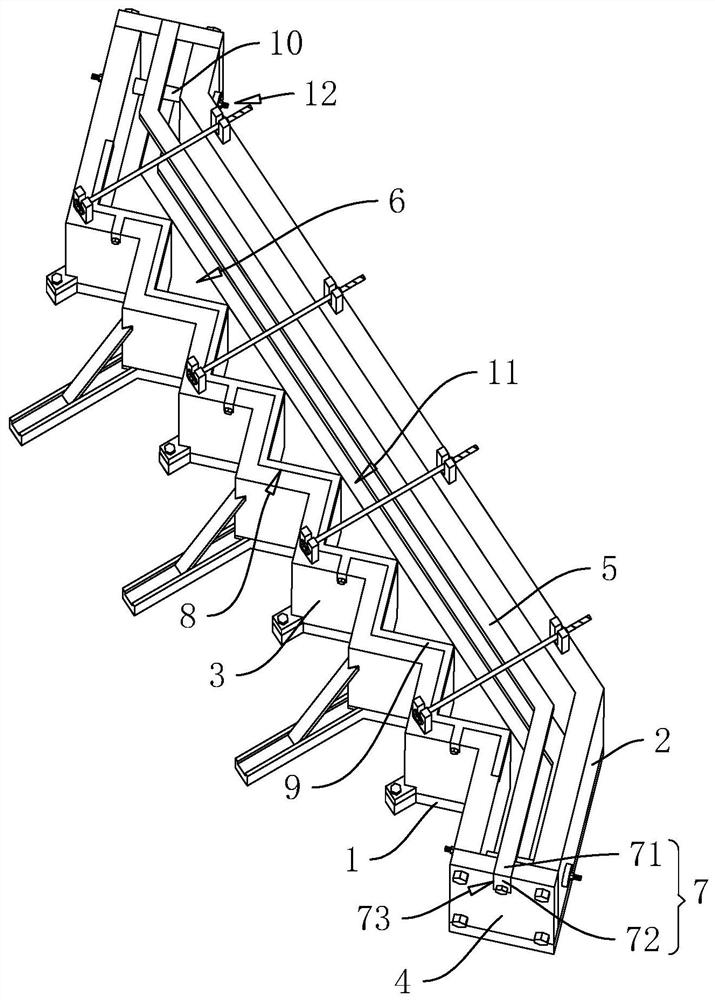 Prefabricated stair mold and processing technology of prefabricated stair thereof