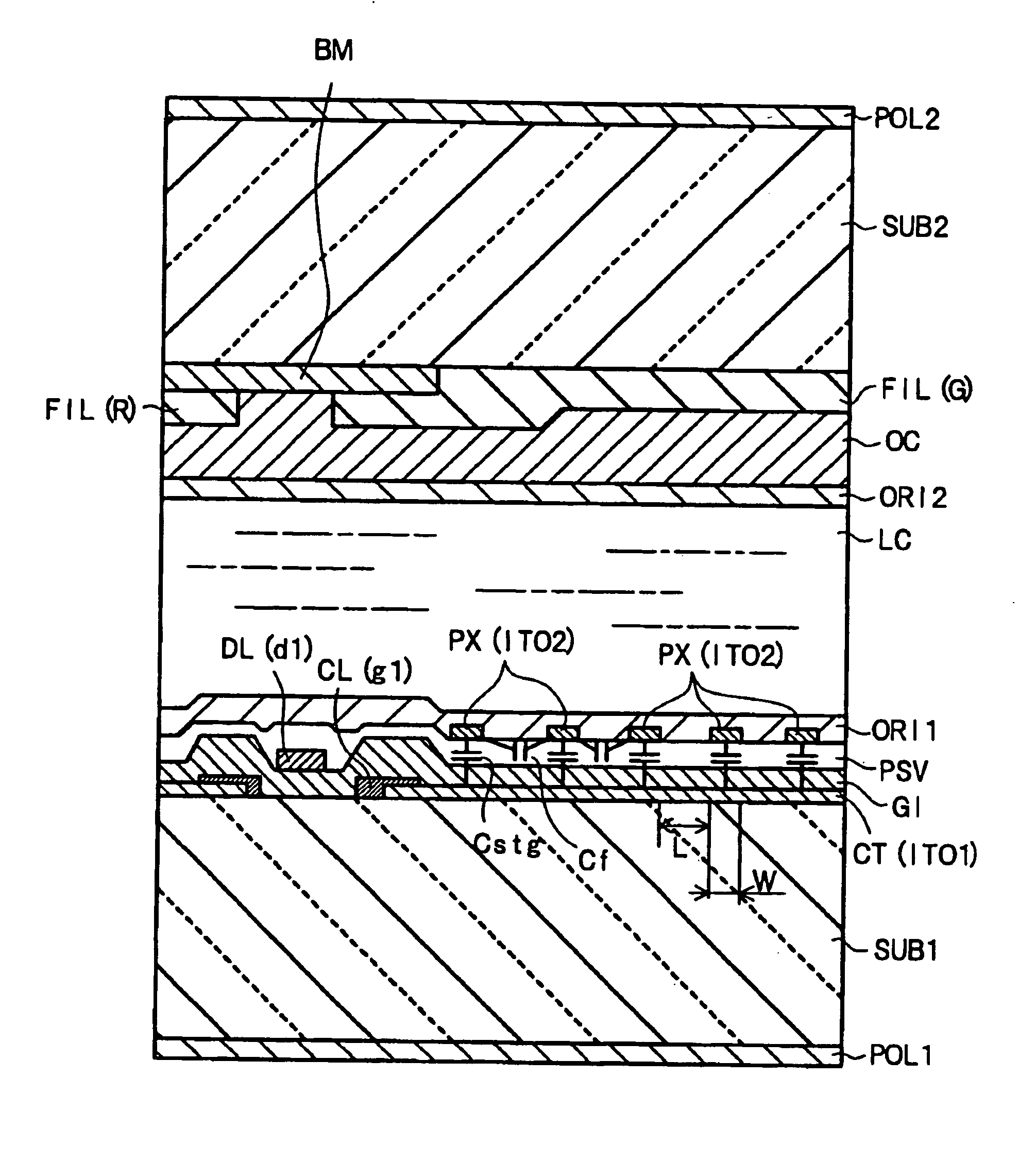 Active matrix type liquid crystal display and liquid crystal material