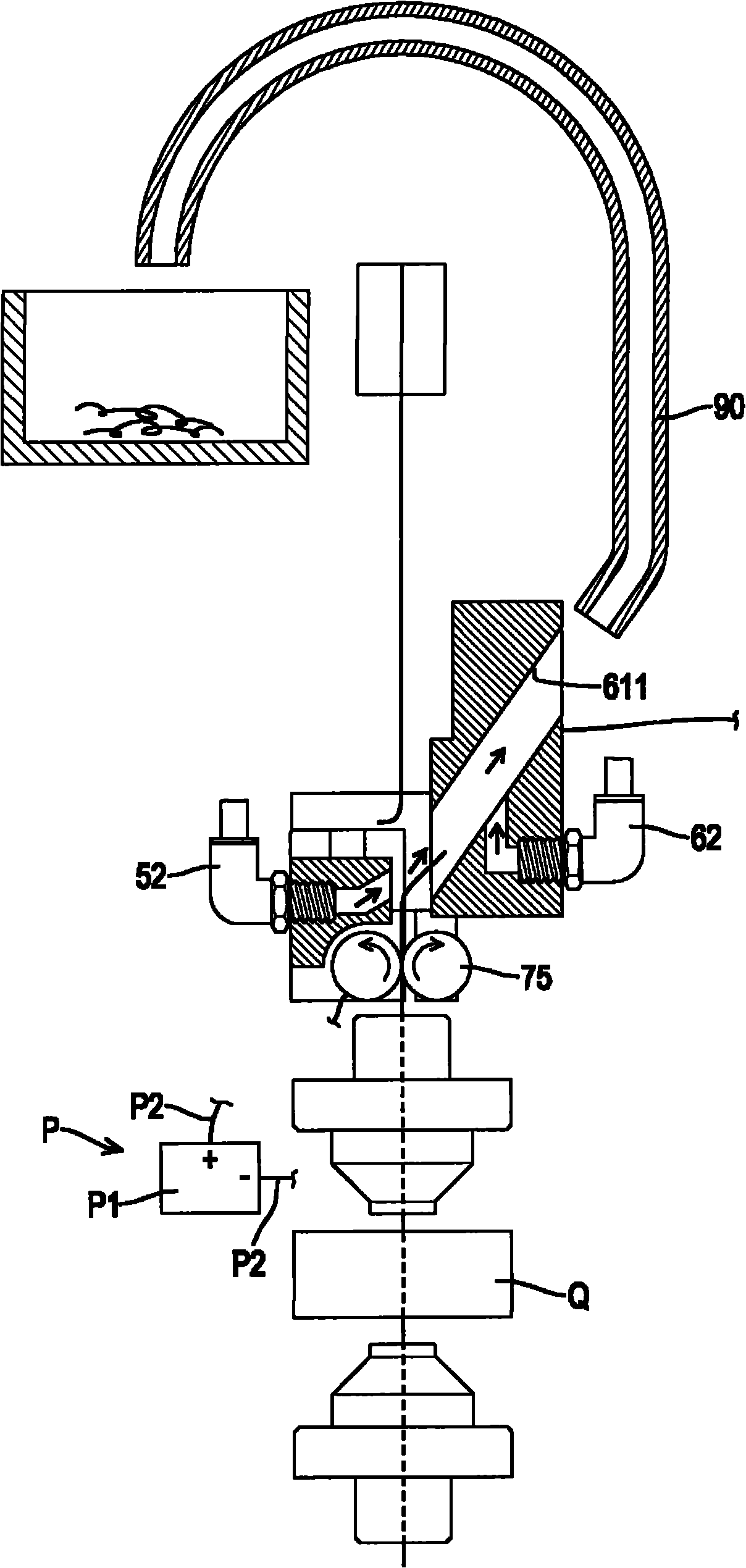 Automatic wire arranging device of wire cutting machine and automatic wire arranging method thereof