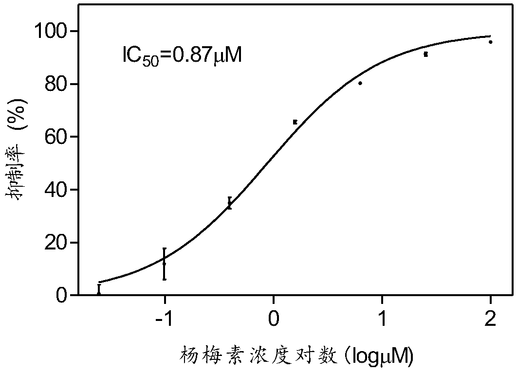 Application of myricetin to preparation of medicine for inhibiting human immunodeficiency virus infection