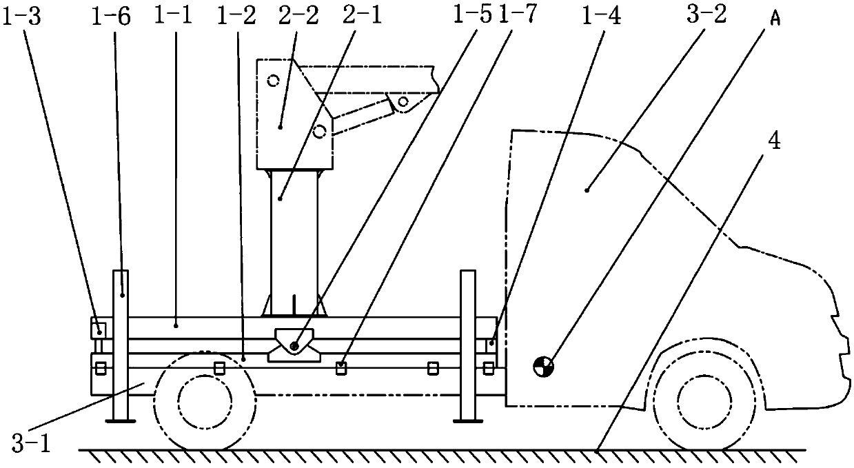 Double-layer auxiliary frame structure of high-altitude operation car