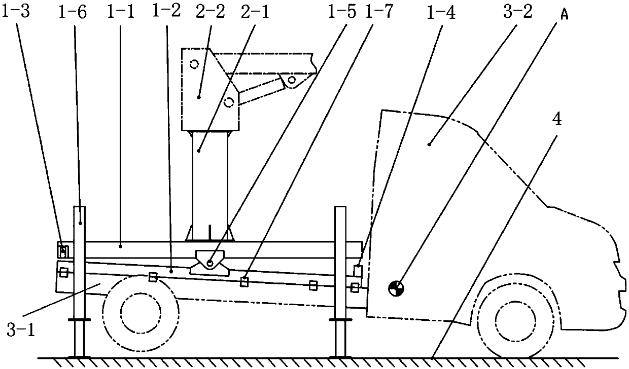 Double-layer auxiliary frame structure of high-altitude operation car