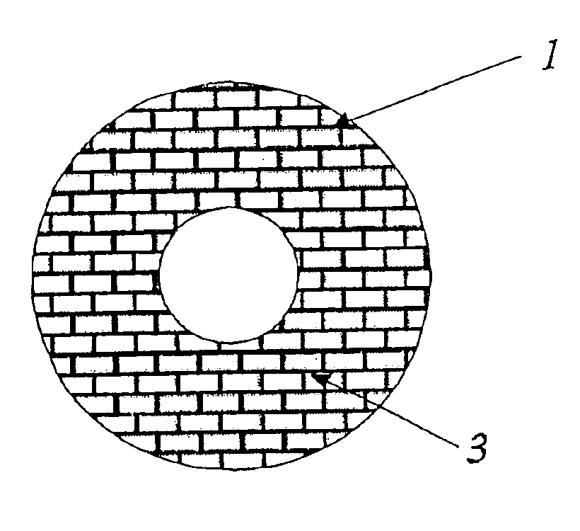 Shaped body made of fiber-reinforced composites having a segmented covering layer, its production and its use