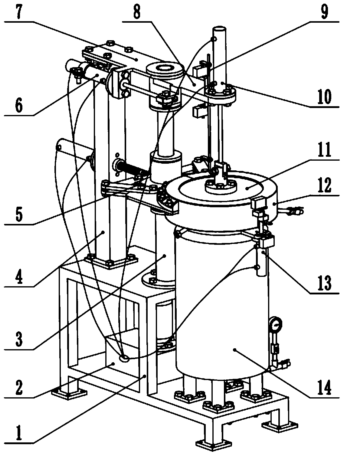 Full-automatic opening and closing vertical supercritical fluid foaming equipment