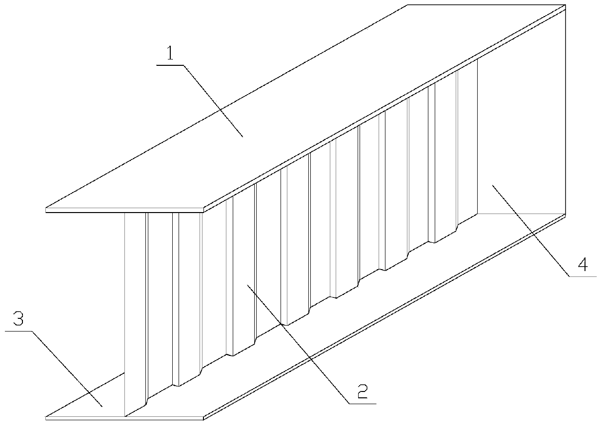 Simply supported I beam adopting corrugated steel web steel structure