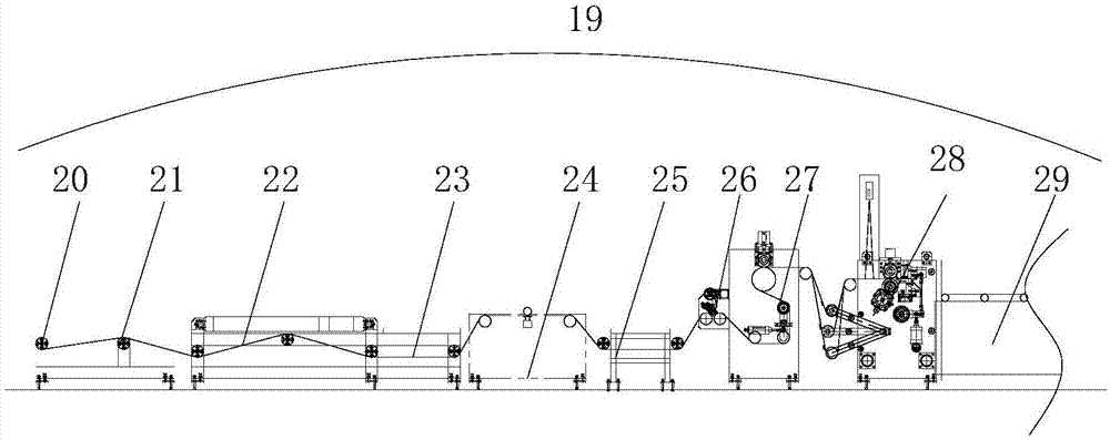 Automatic production device of graphene far-infrared electrothermal films