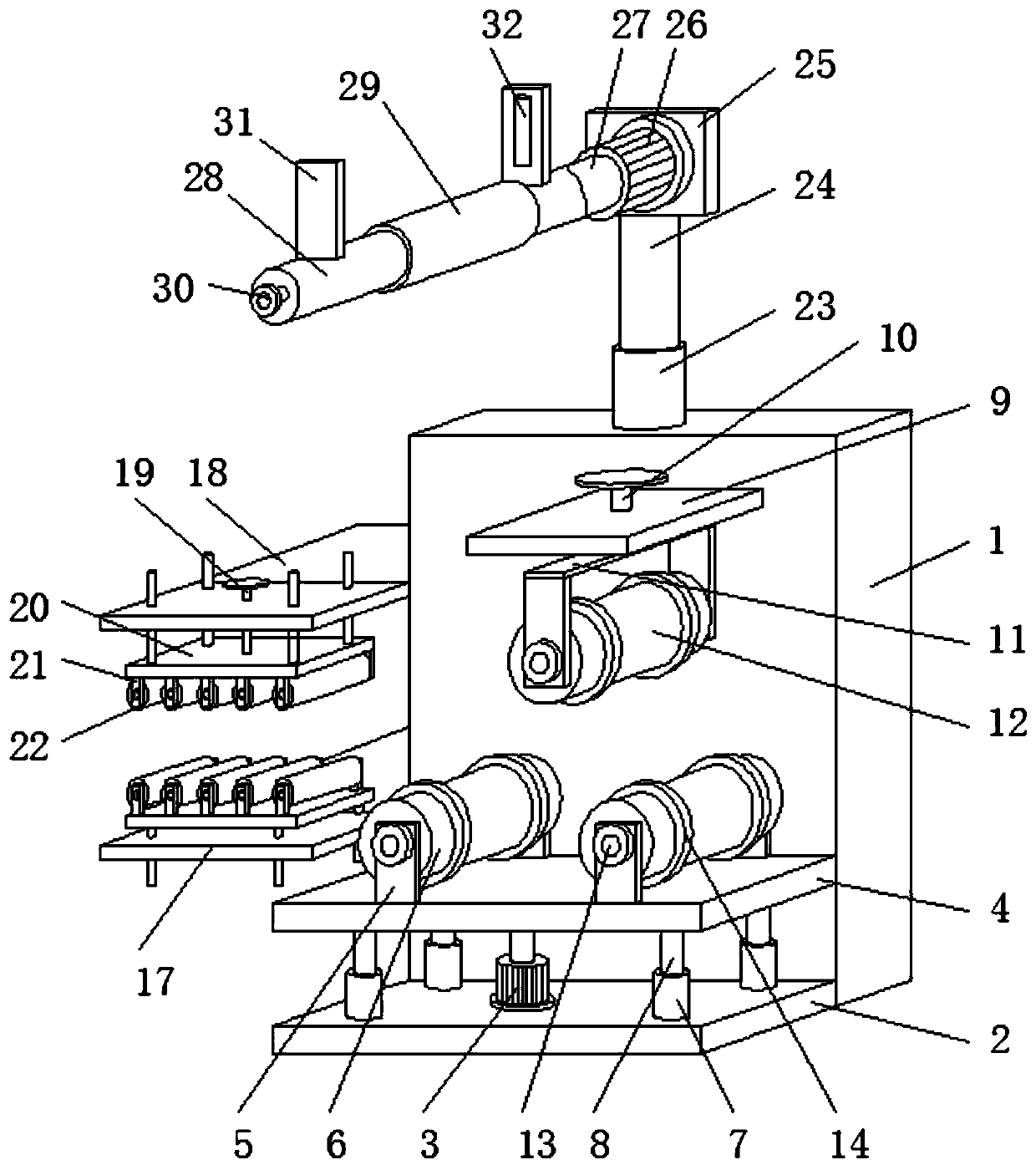 Multi-angle building pipe bending device capable of conducting discharging conveniently