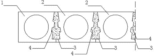 Integrated assembly type hollow slab bridge and construction method thereof