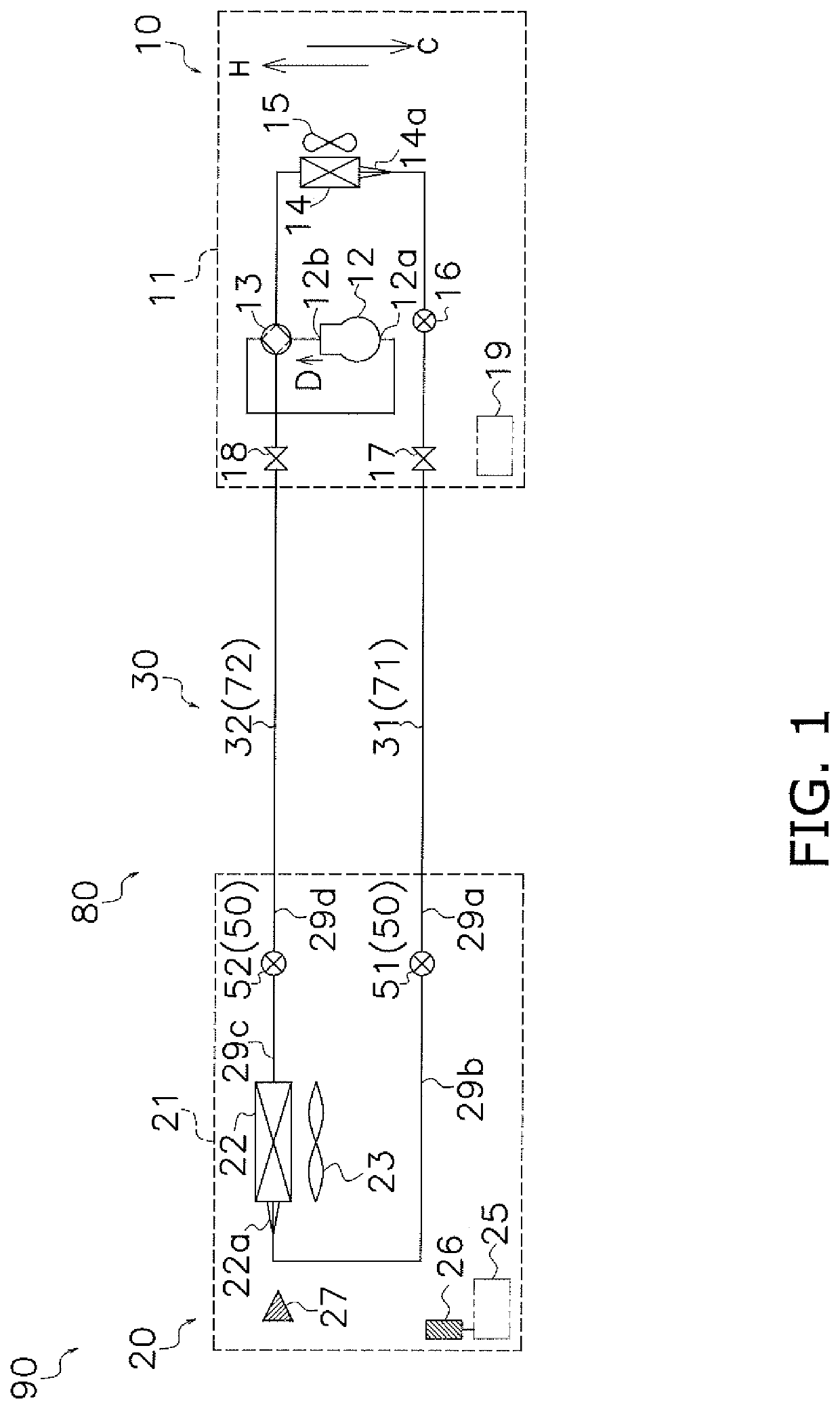 Refrigeration apparatus with shutoff valve