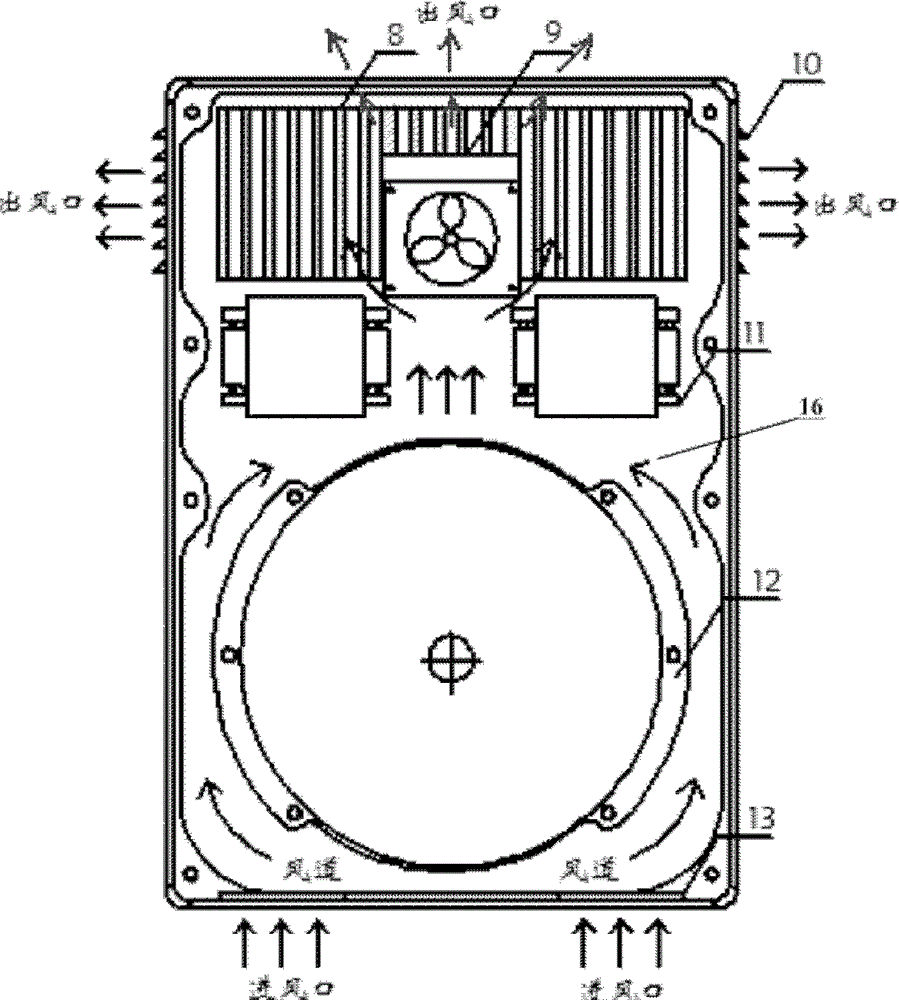 Cooling structure and cooling method of photovoltaic inverter device