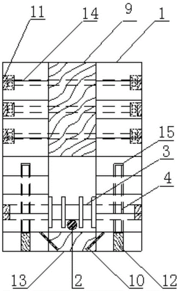 A built-in prestressed wooden beam