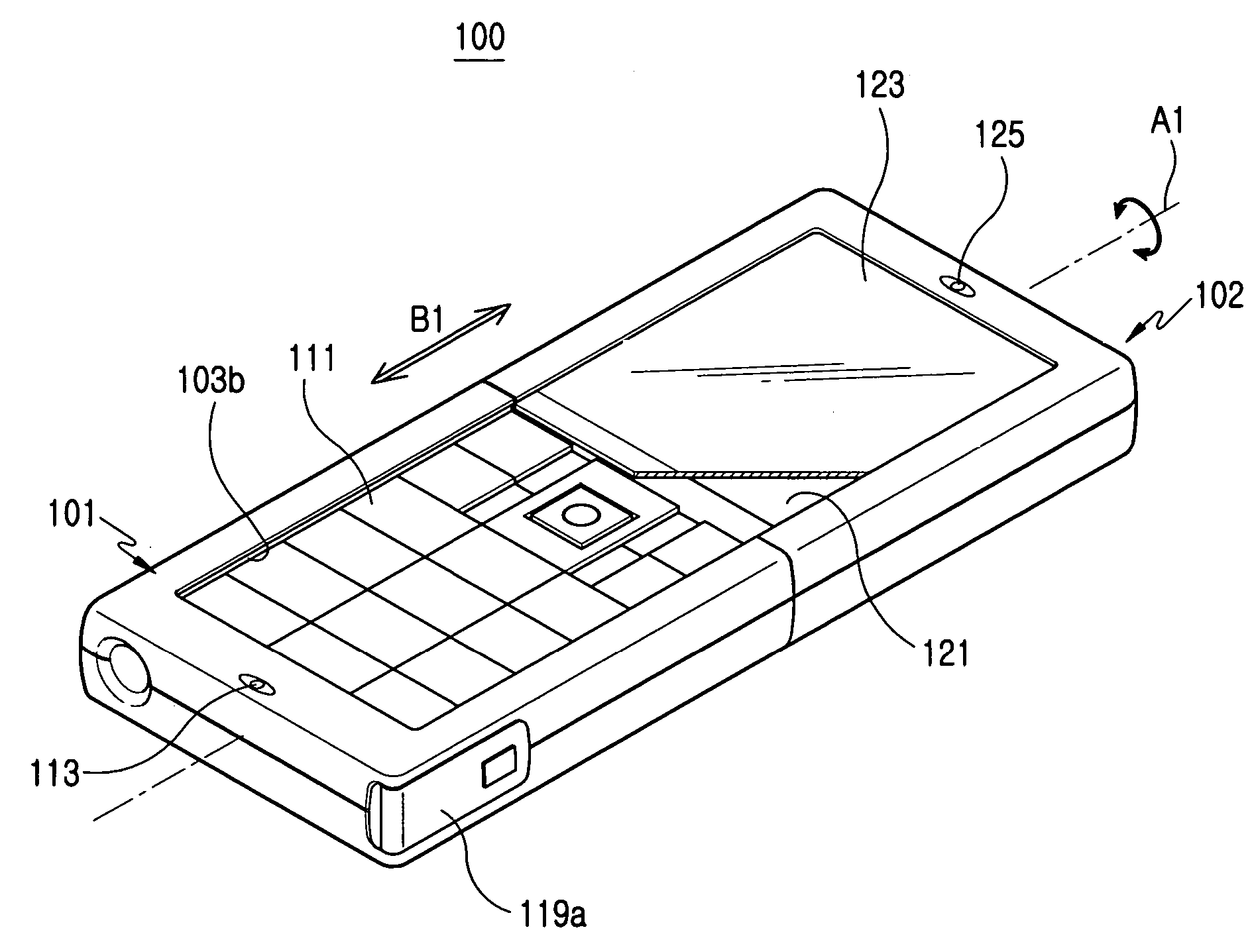 Bar type portable wireless terminal