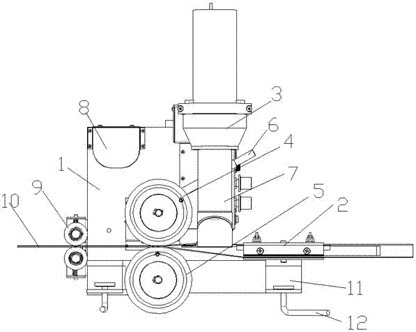 Edge folding and rope stringing welding machine and application method thereof