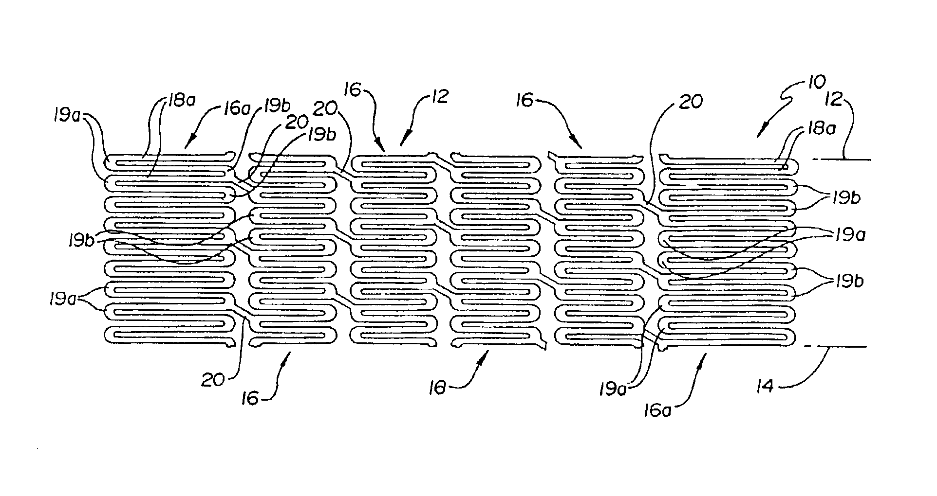 Longitudinally flexible expandable stent