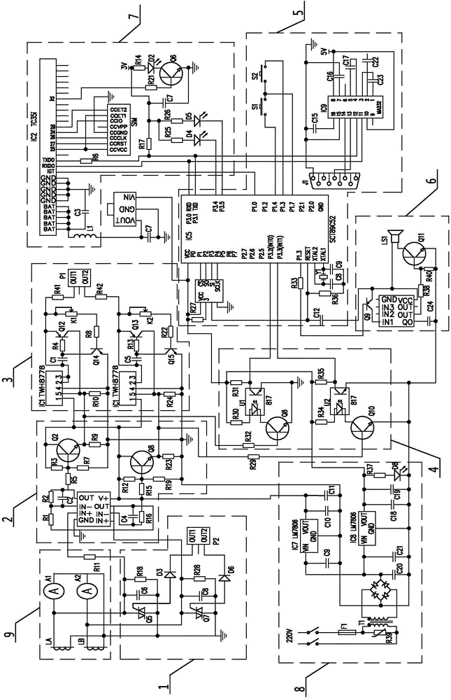 Current transformer protection device with remote short message alarming function