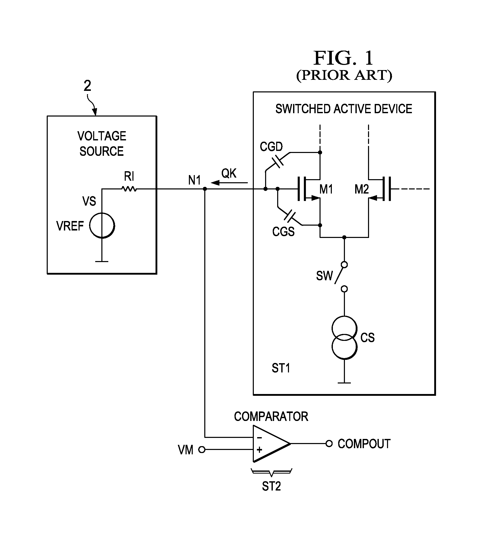 Electronic device and method for kickback noise reduction of switched capacitive loads and method of operating the electronic device