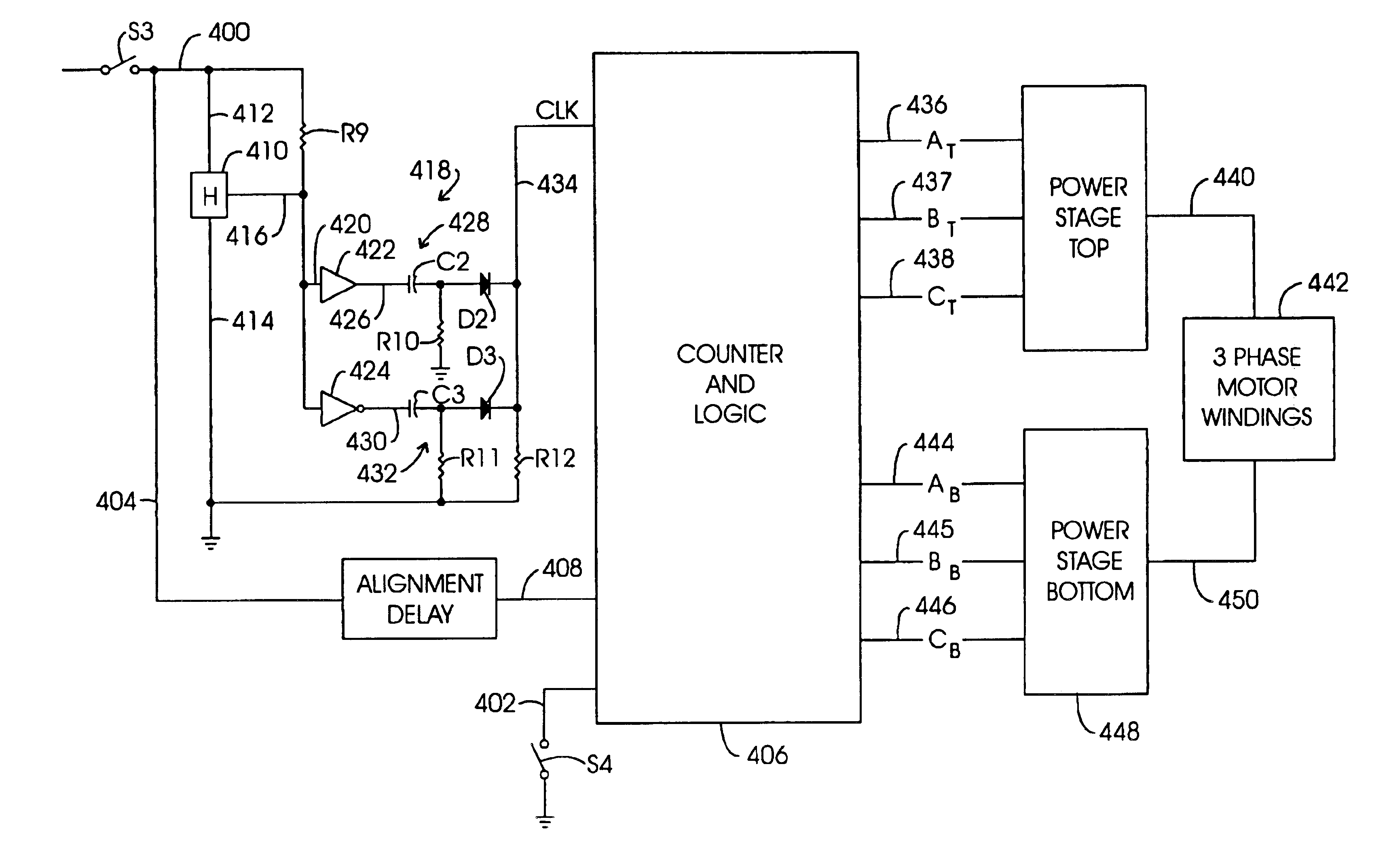 Multiphase motors with single point sensing based commutation