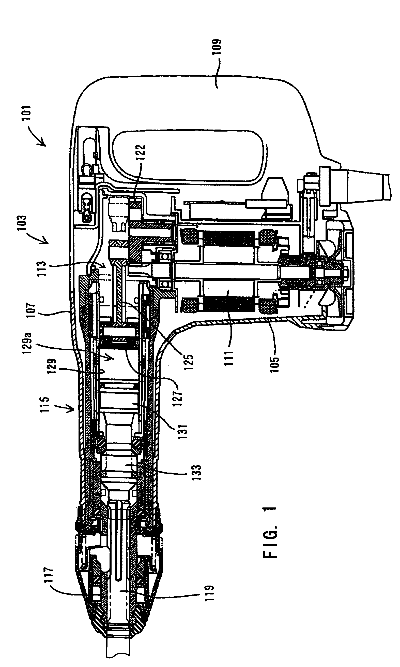 Power tool having pneumatic vibration dampening