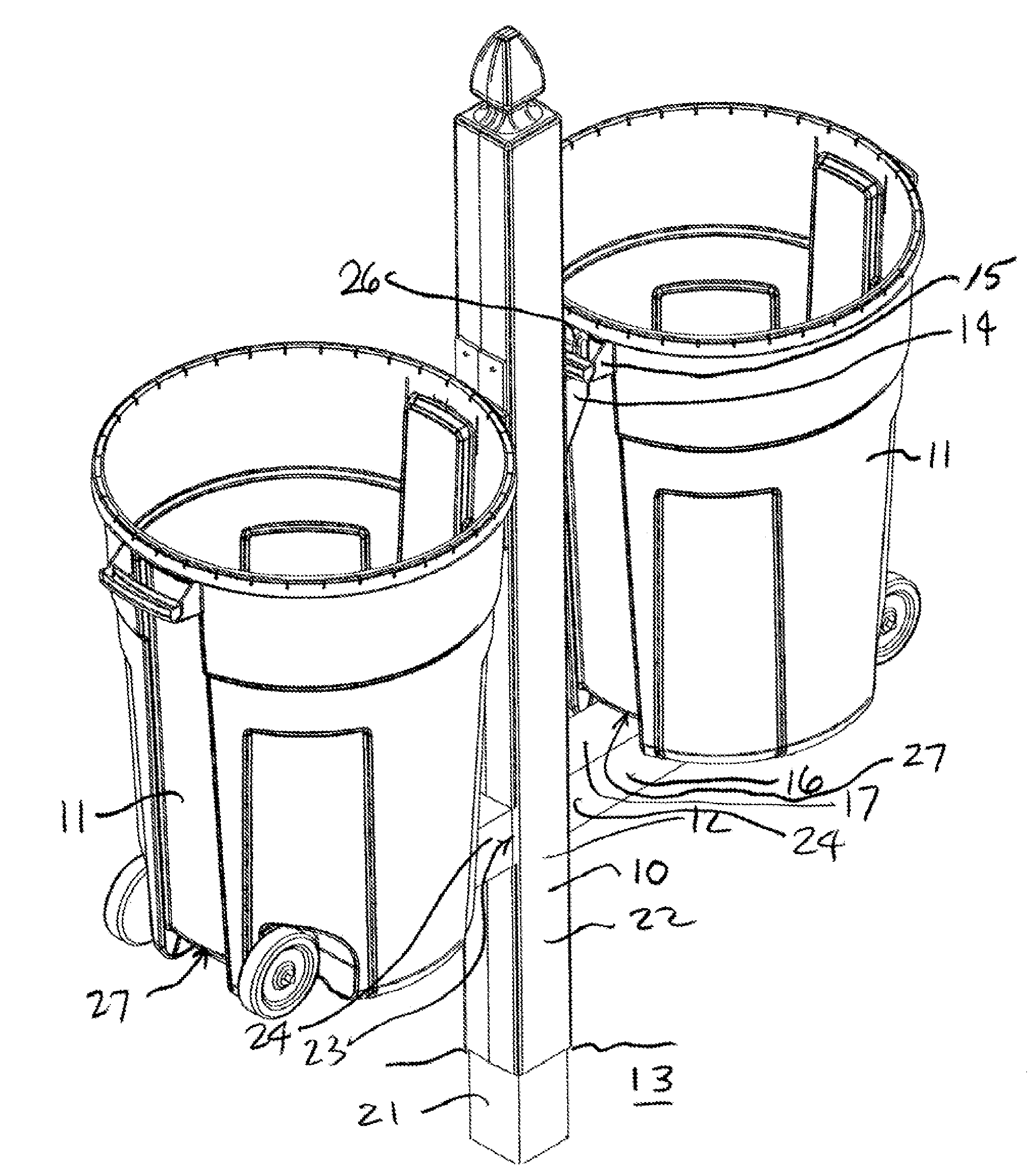 Refuse container holder system