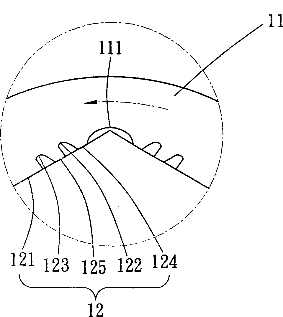 Tooth shaped structure of screwing tool