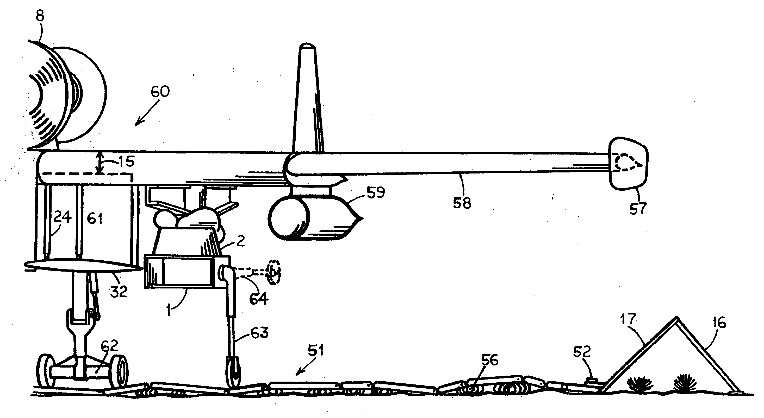 Fly-in landing pad for lift-fan aircraft