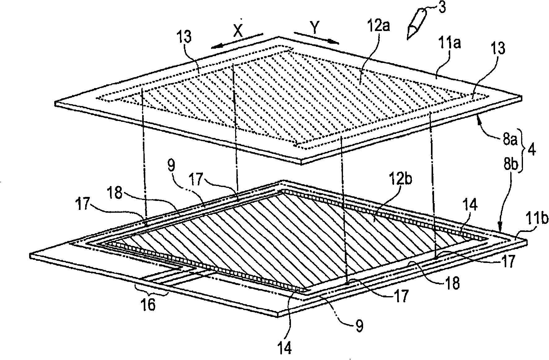 Input device, and electro-optical device