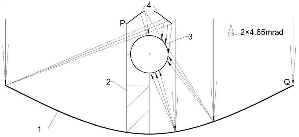 Secondary light concentrating reflection-uniform heat flow trough type solar heat collector