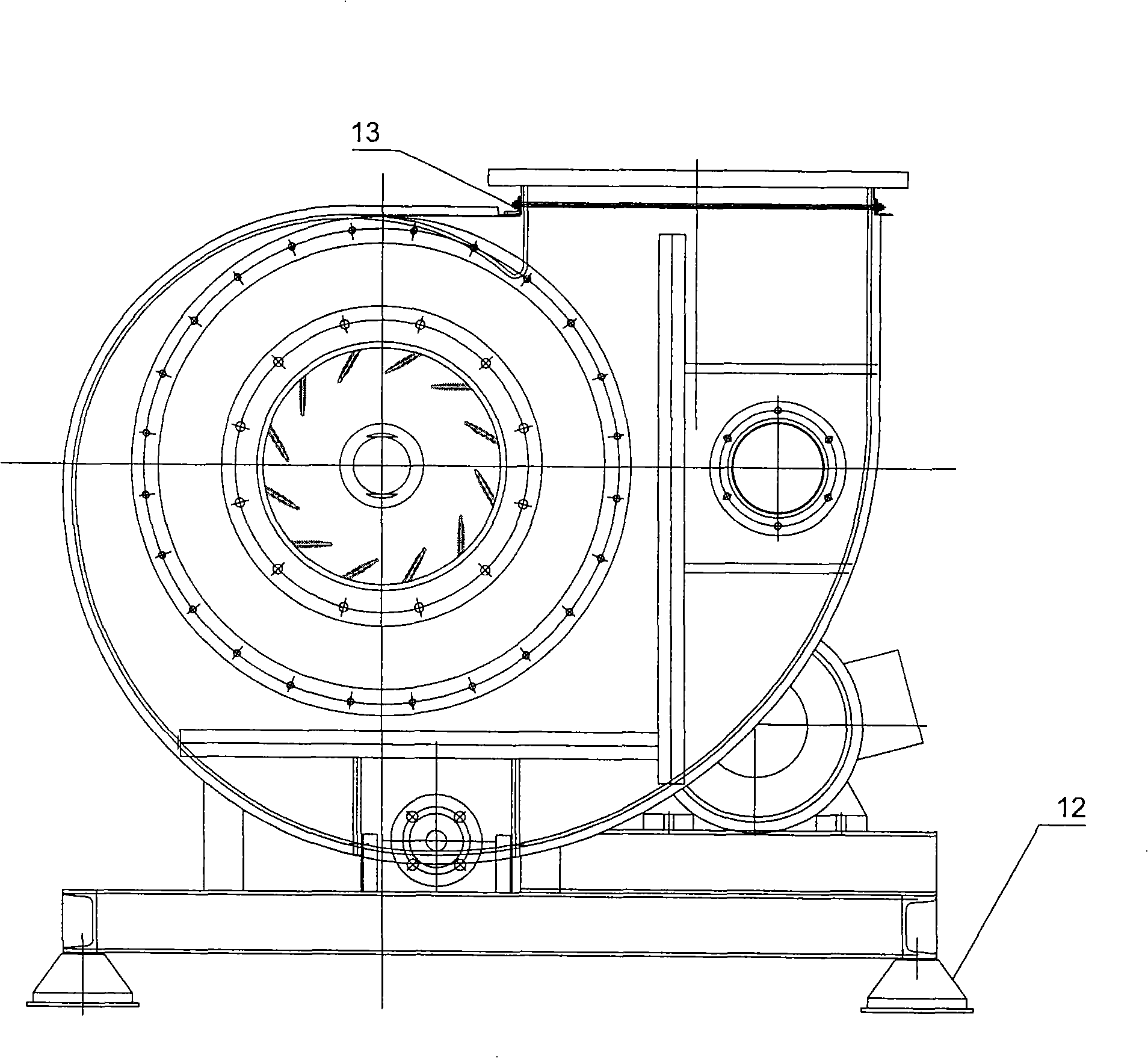 Large-scale high and middle pressure full plastic centrifugal fan