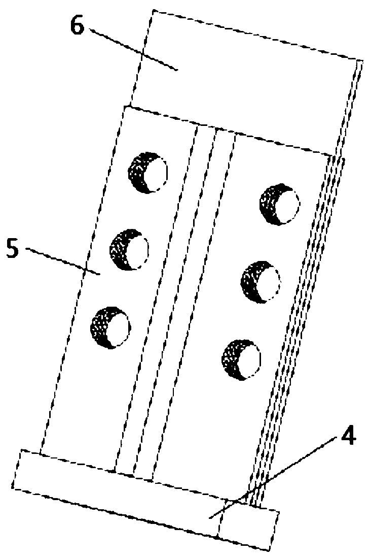 A buckling-inducing brace with oblique pineapple-shaped inducing units at the end