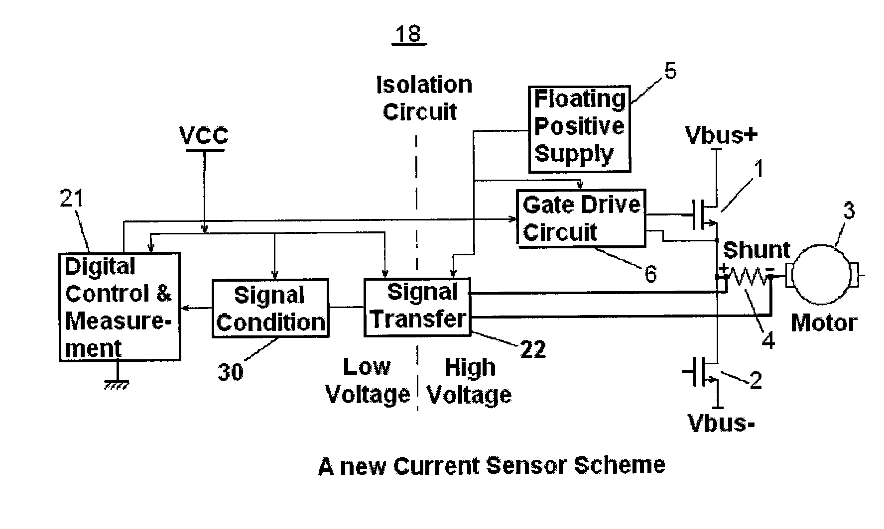 Current Sensor and Method for Motor Control