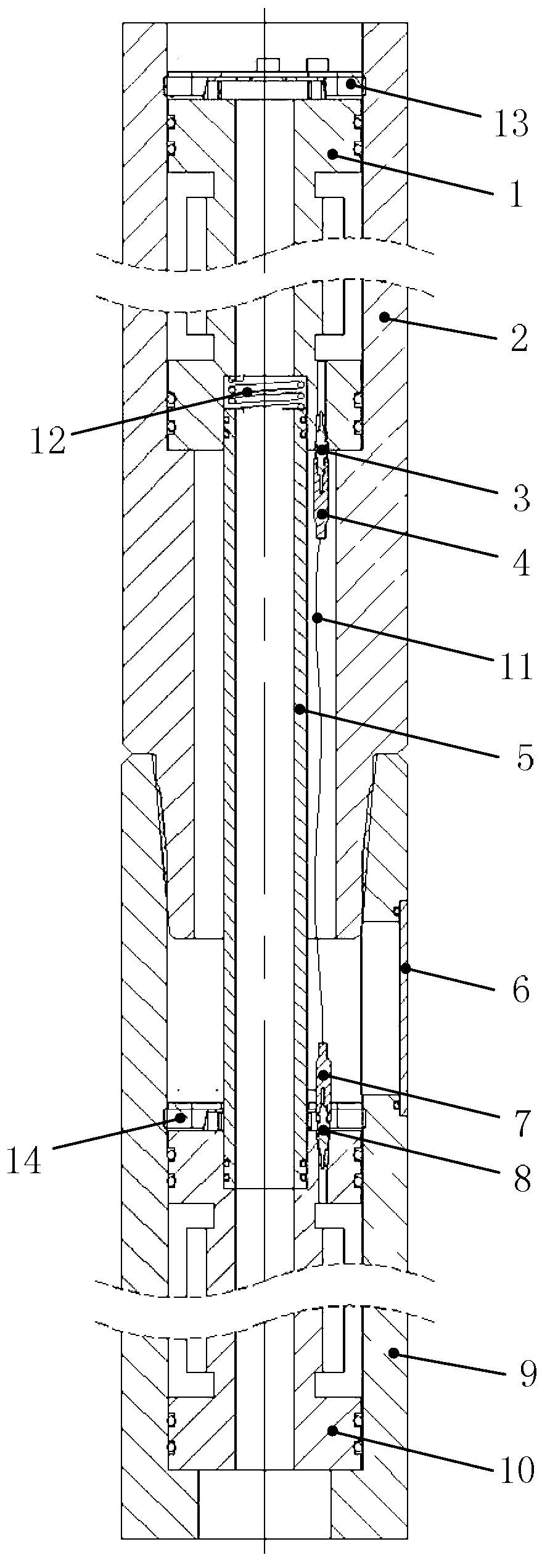 Mechanical and electrical connecting structure between drill collars of while-drilling instruments